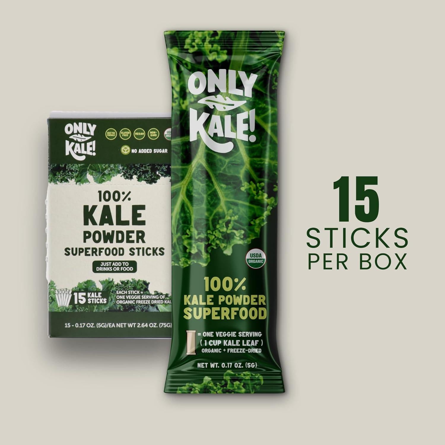 Polvo de Kale Orgánico OnlyKale - 15 Paquetes Individuales