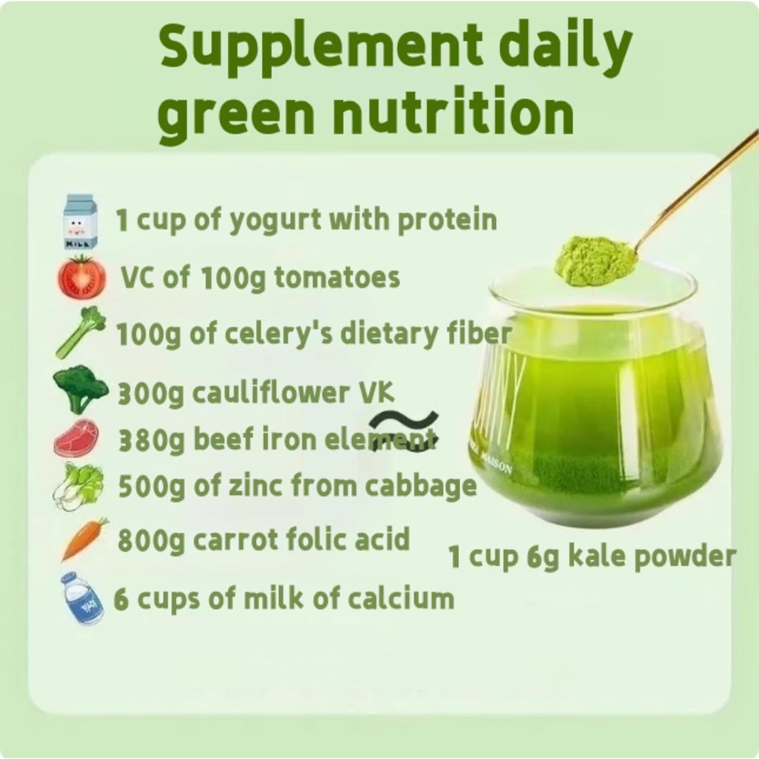 Polvo de Kale Orgánico Premium 380g - Superalimento Liofilizado