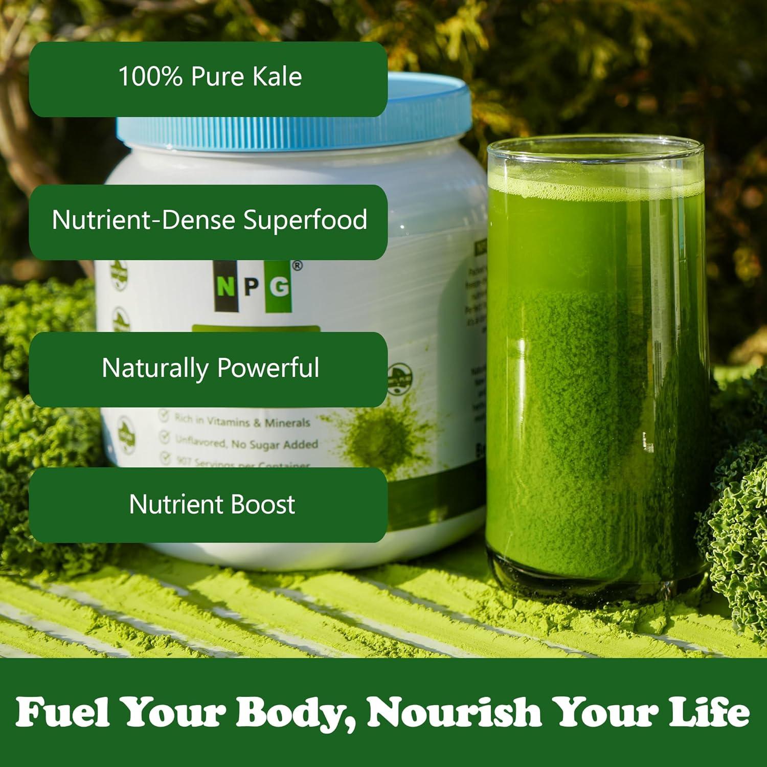 Polvo de Col Rizada Liofilizado NPG 2 KG, 100% Puro, Sin Azúcar