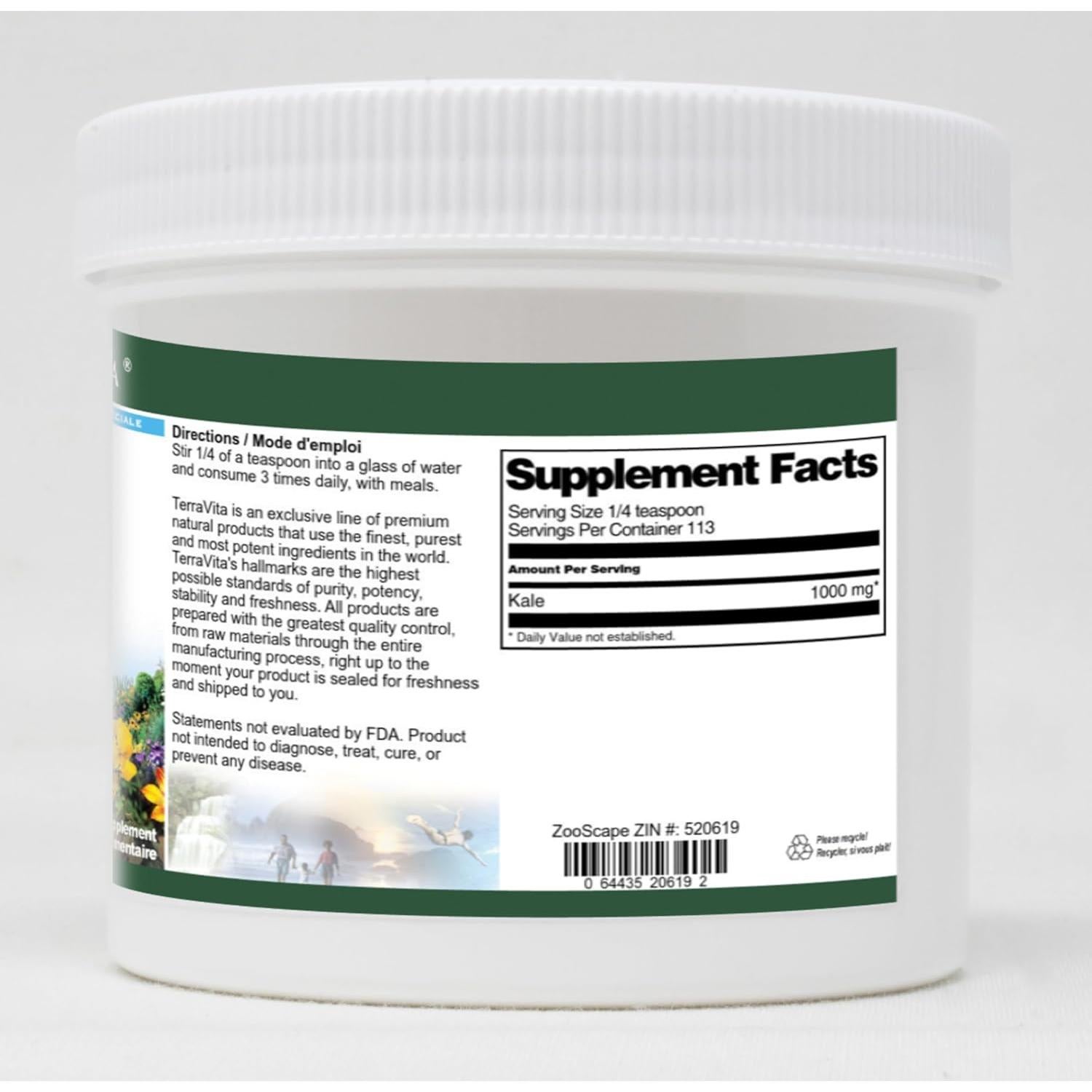 Polvo de Kale TerraVita 113.4 g - Sin Rellenos