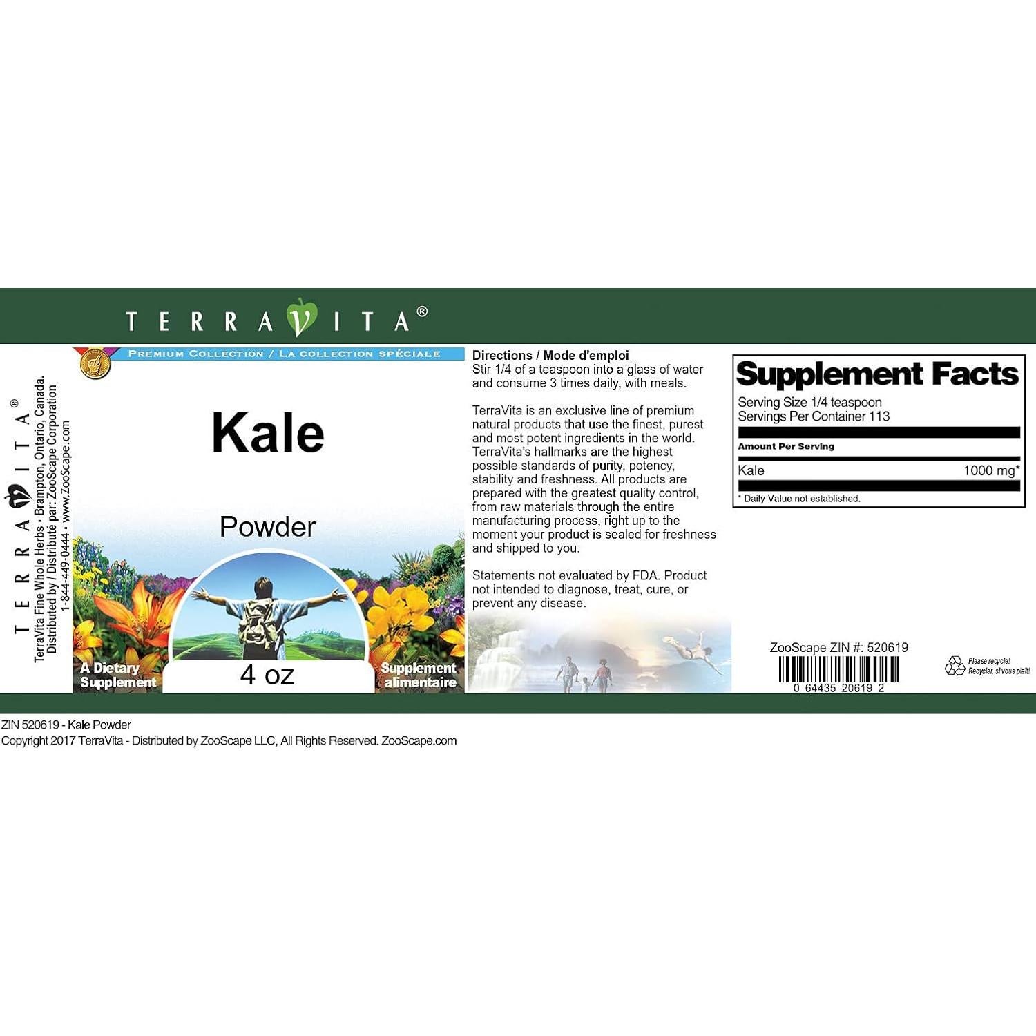 Polvo de Kale TerraVita 113.4 g - Sin Rellenos