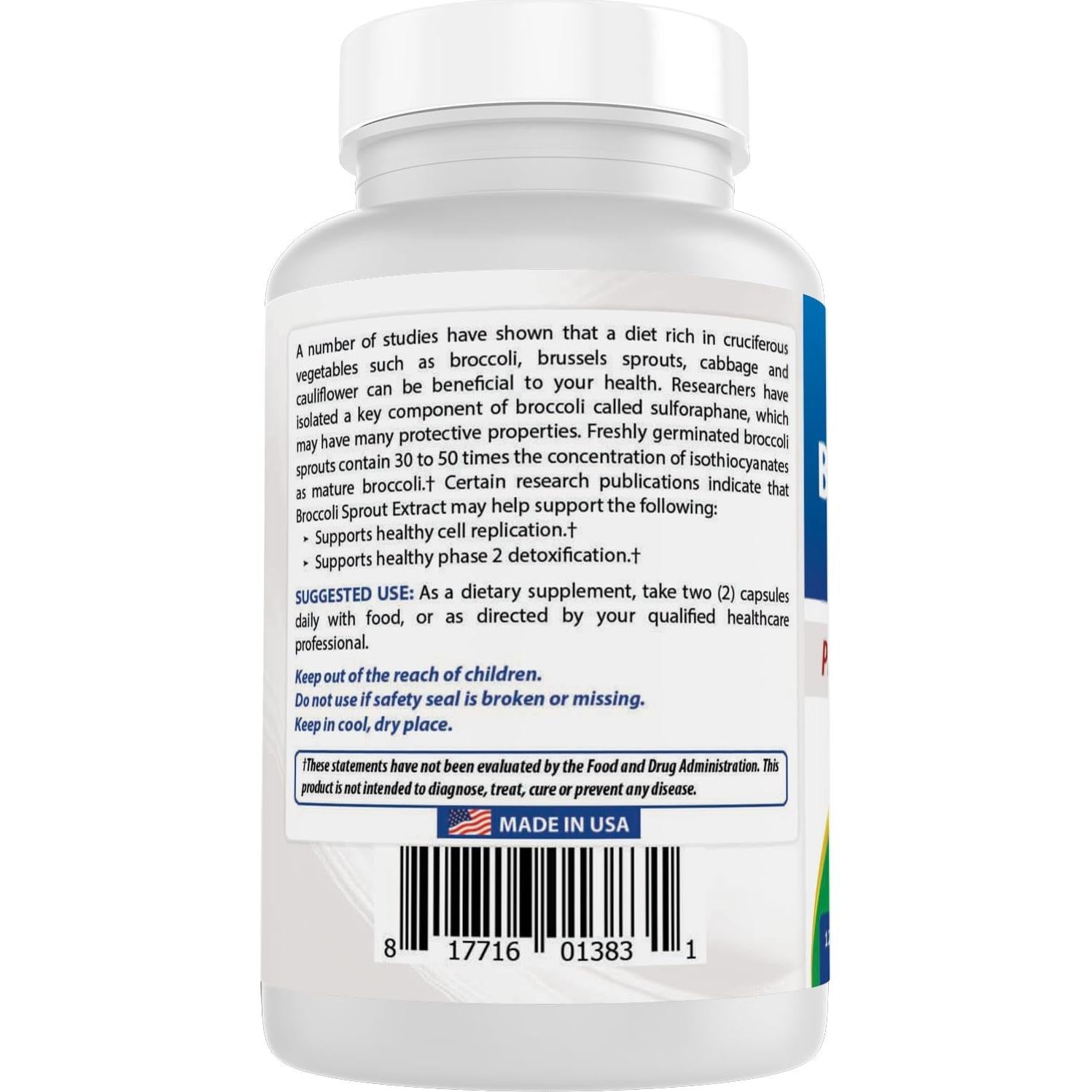 Extracto de Brote de Brócoli Best Naturals 1000mg - 240 Cápsulas