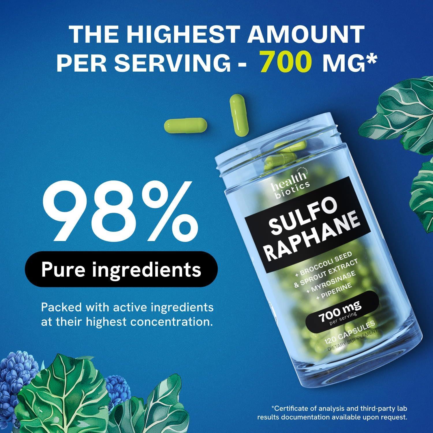 Suplemento de Sulforafano Orgánico Healthbiotics 120 Pastillas