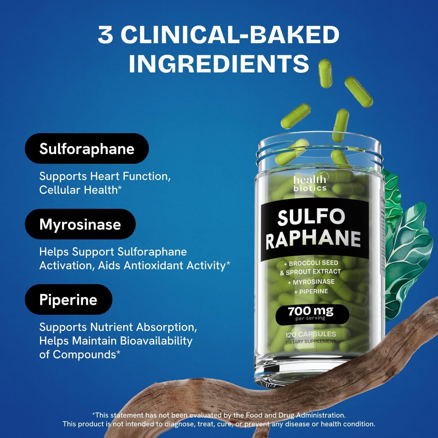 Suplemento de Sulforafano Orgánico Healthbiotics 120 Pastillas