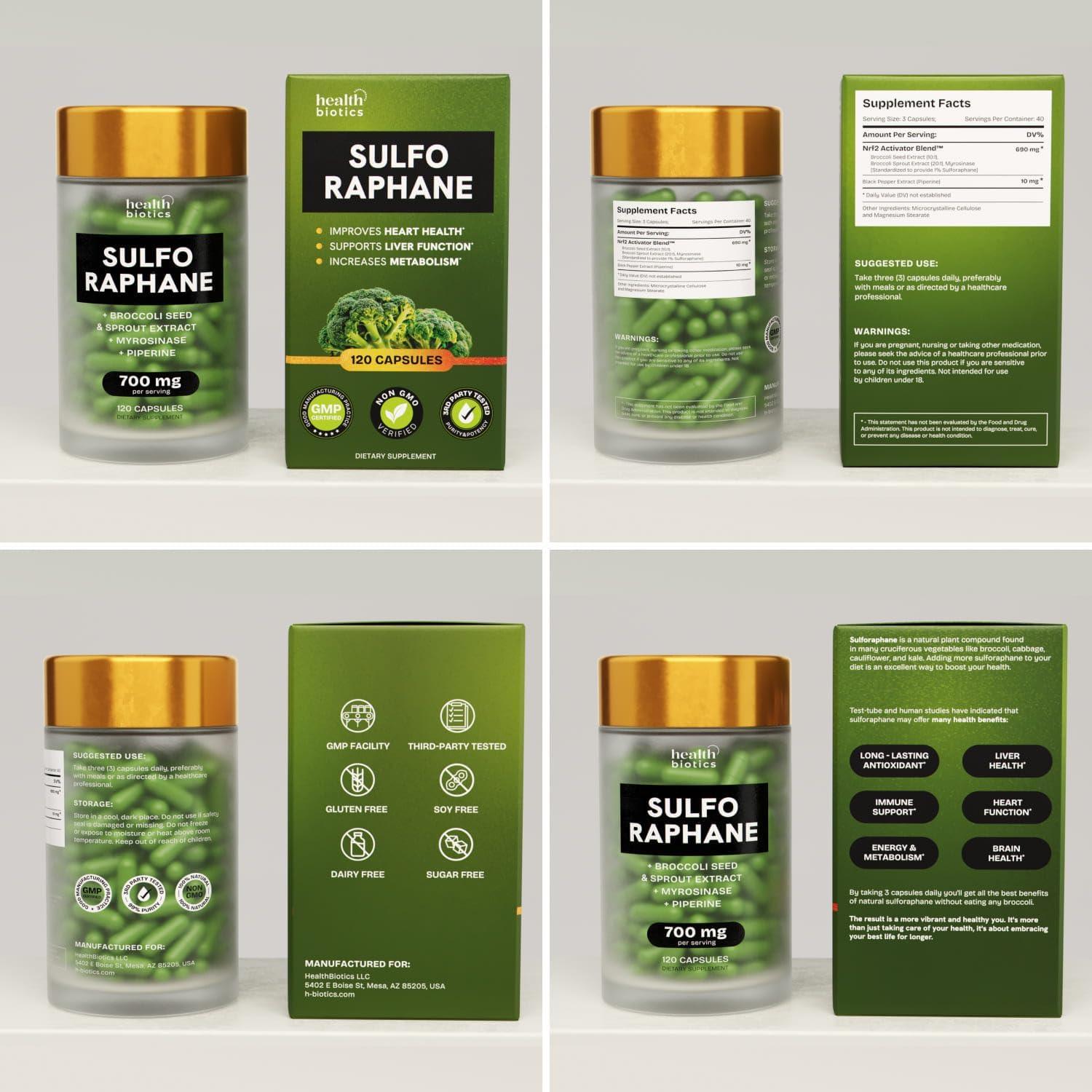 Suplemento de Sulforafano Orgánico Healthbiotics 120 Pastillas