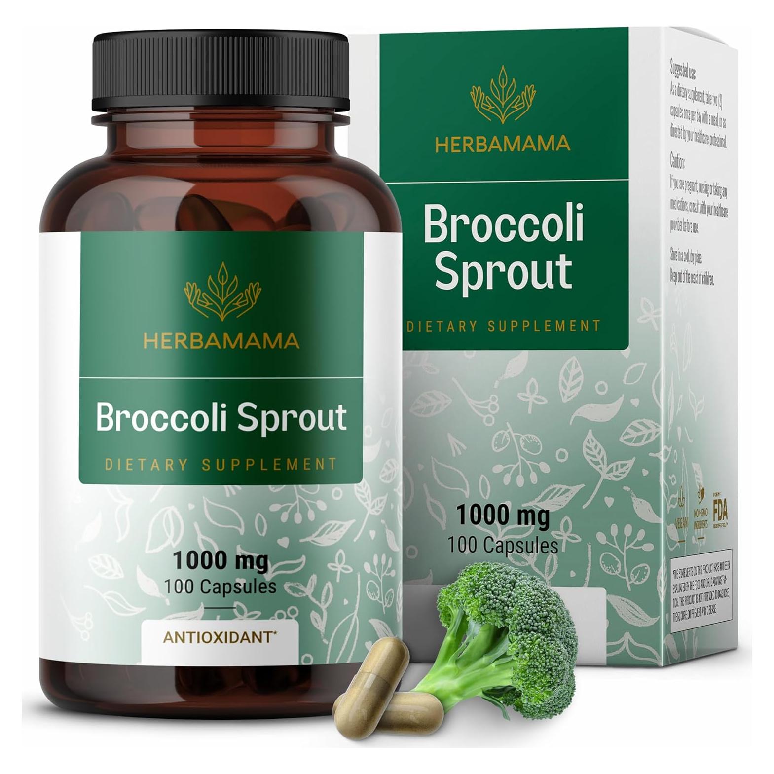 Cápsulas de Brotes de Brócoli HERBAMAMA 1000mg 100 Unidades