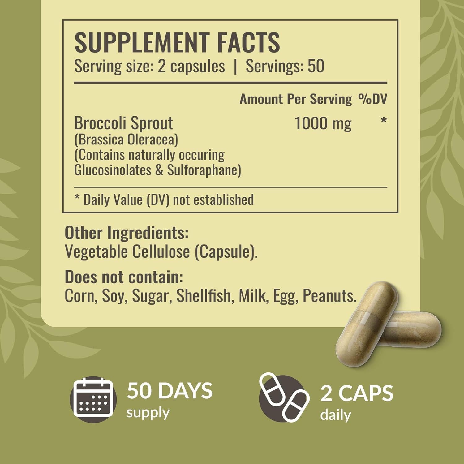 Cápsulas de Brotes de Brócoli HERBAMAMA 1000mg 100 Unidades