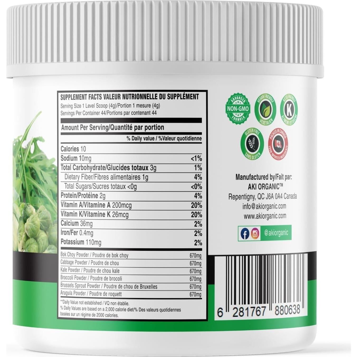 Mezcla de Superalimentos Crucíferos AKI 150g - Sin Azúcar, Vegano