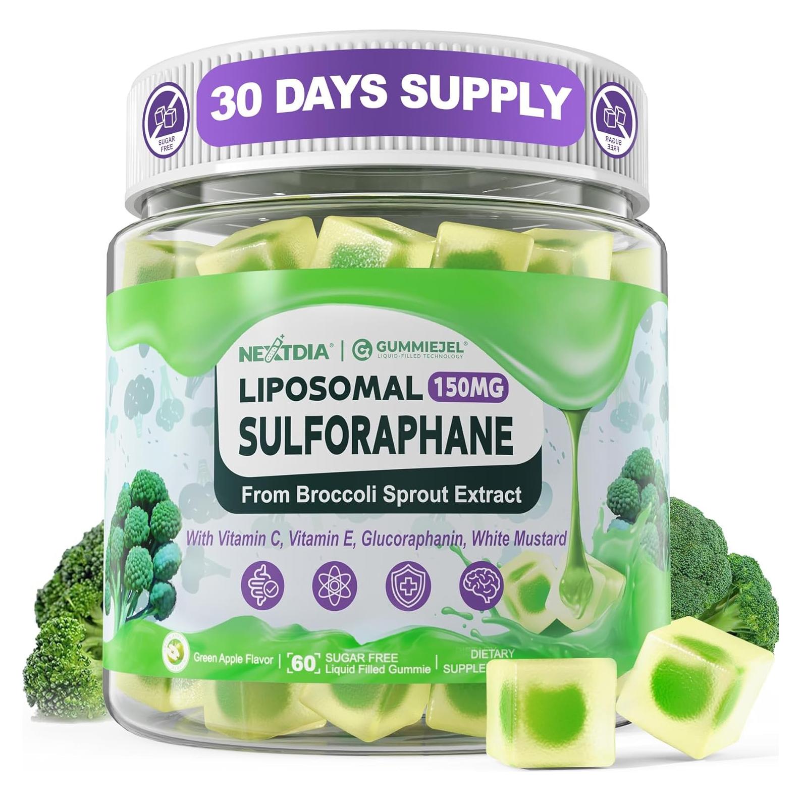 Suplemento Liposomal de Sulforafano 150mg Nextdia - 60 Gominolas