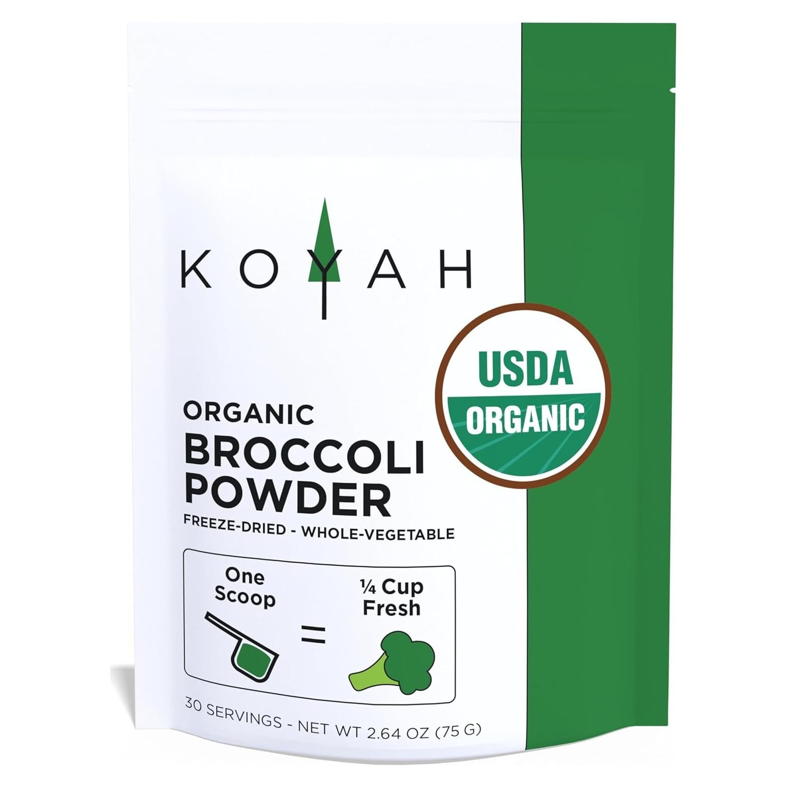 Polvo de Brócoli Orgánico KOYAH - 30 Cucharadas Liofilizado