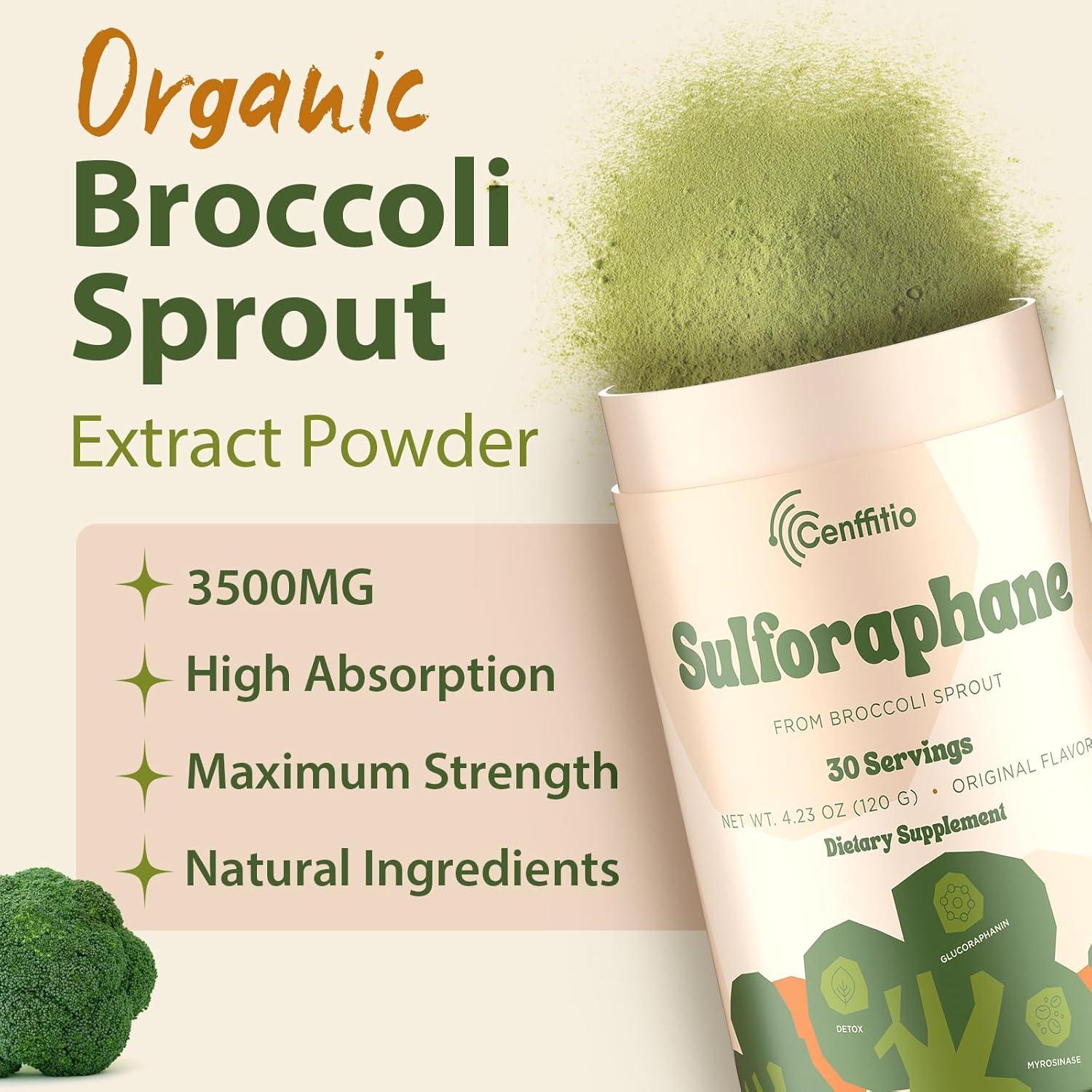 Suplemento de Sulforafano Cenffitio 120g - Antioxidante Vegano