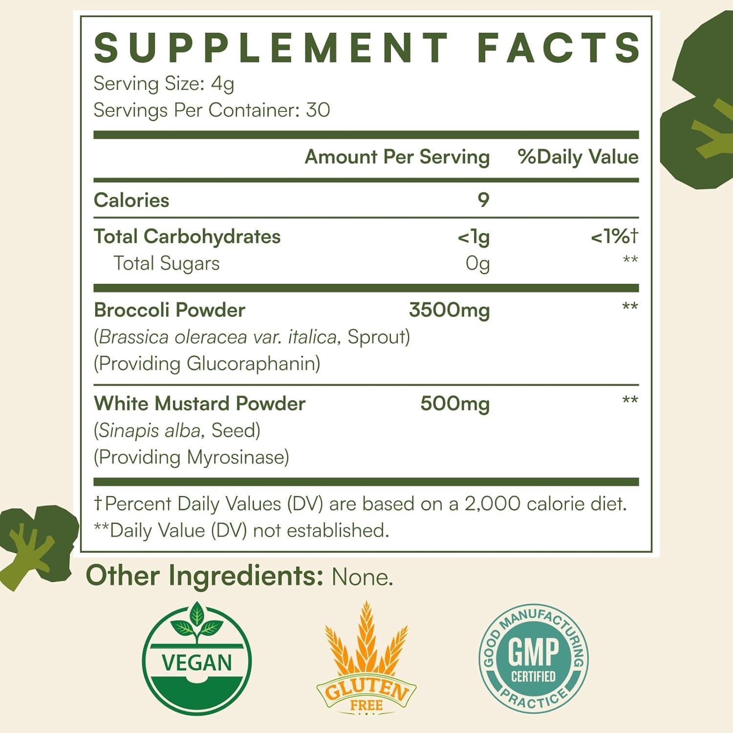 Suplemento de Sulforafano Cenffitio 120g - Antioxidante Vegano