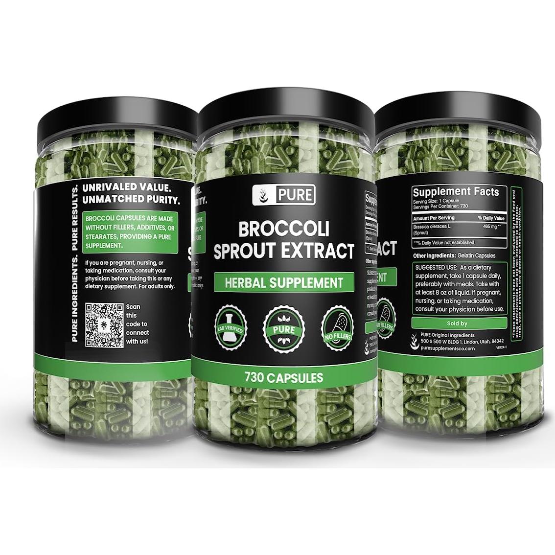 Extracto de Brócoli 730 Cápsulas Ingredientes Originales Puros