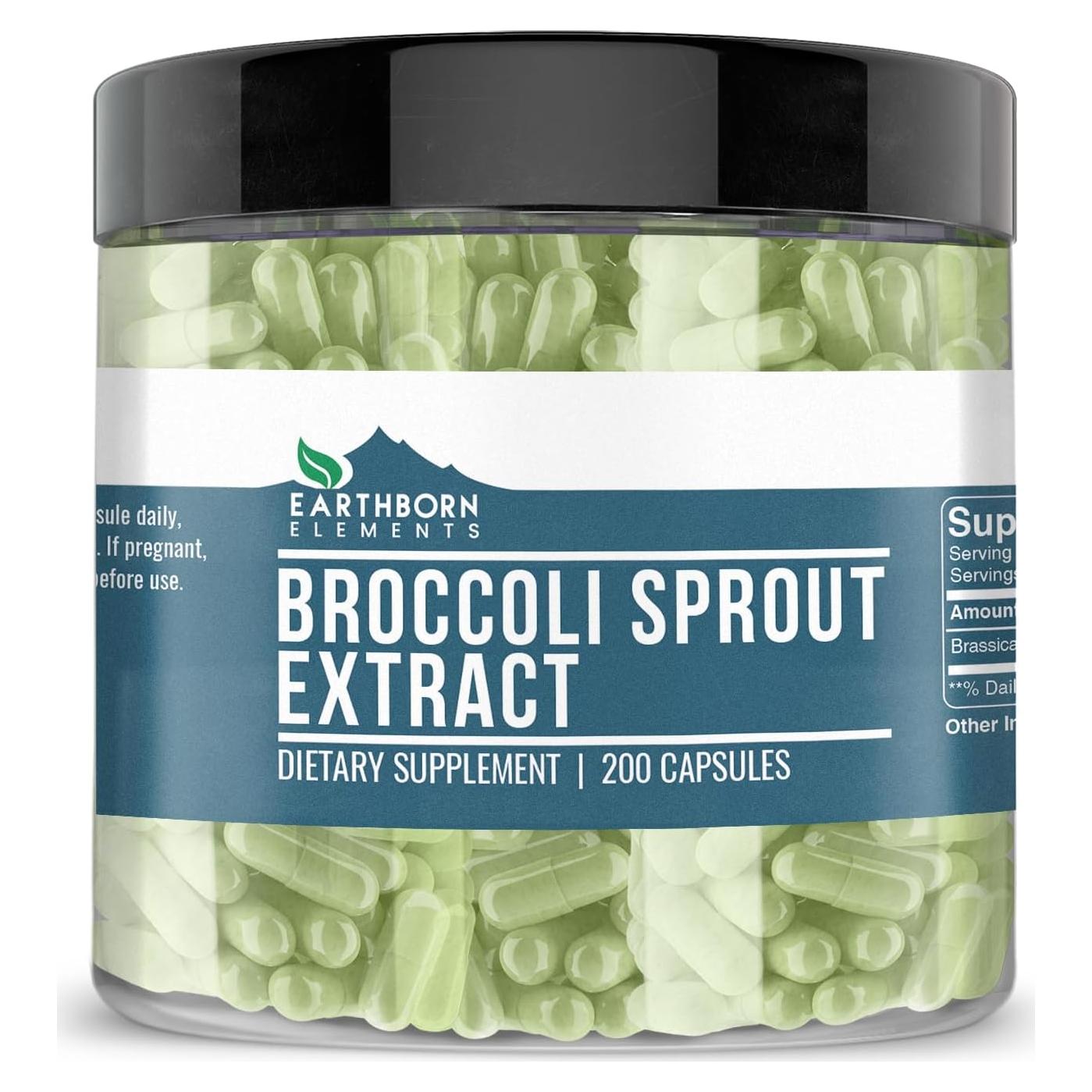 Extracto de Brócoli Earthborn Elements 200 Cápsulas Puras