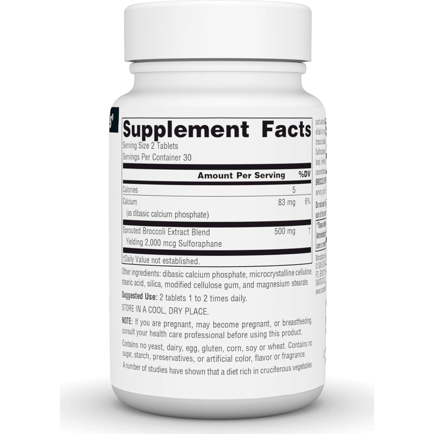 Extracto de Brotes de Brócoli Source Naturals 250 mg - 60 Tabletas