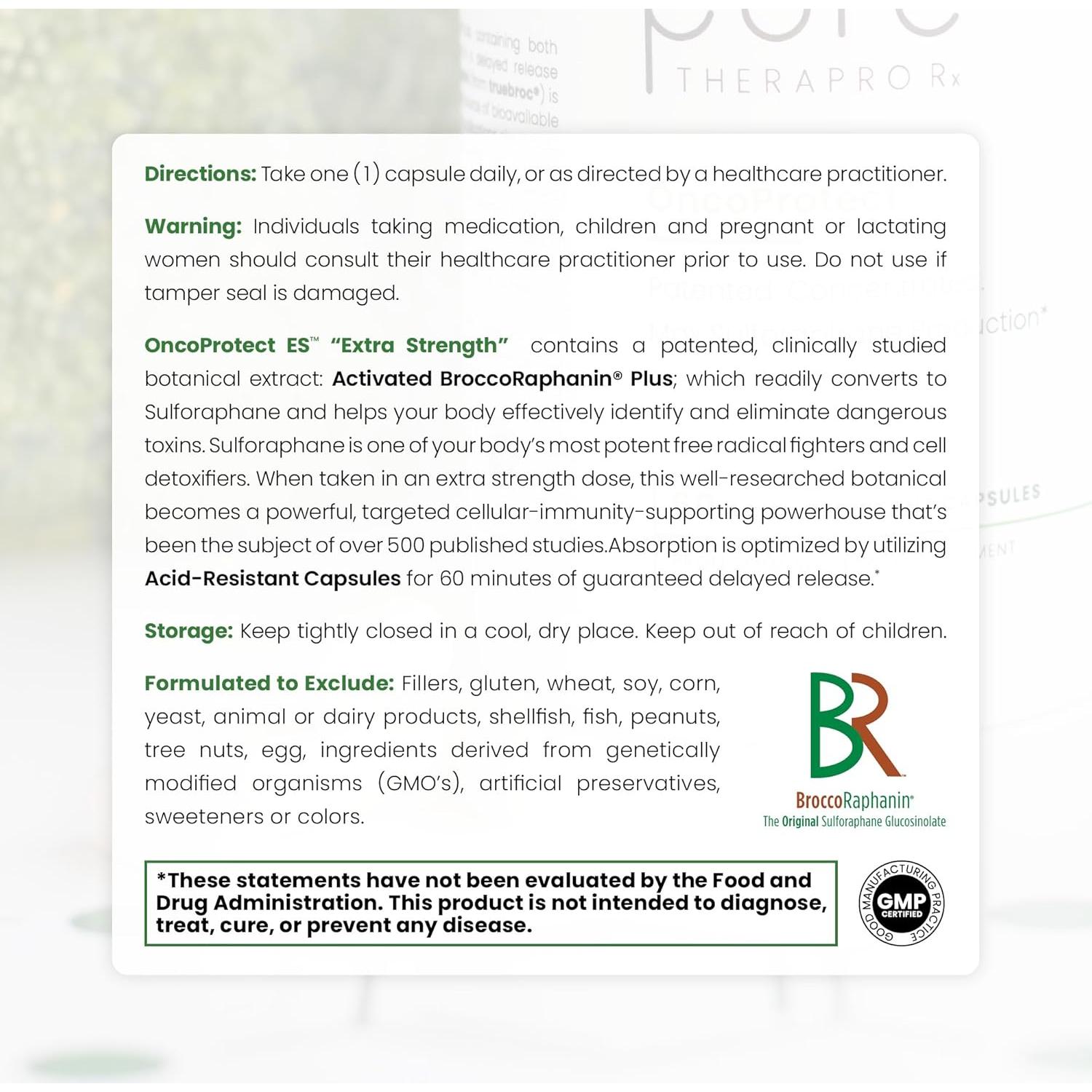 Suplemento Sulforafano Pure TheraPro Rx 706 mg 60 Cápsulas