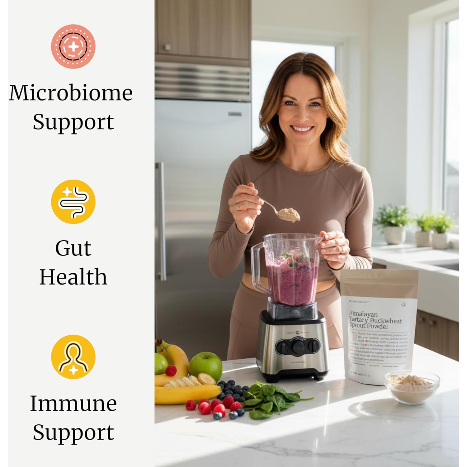 Polvo de Brote de Trigo Sarraceno Tartario Big Bold Health 227g