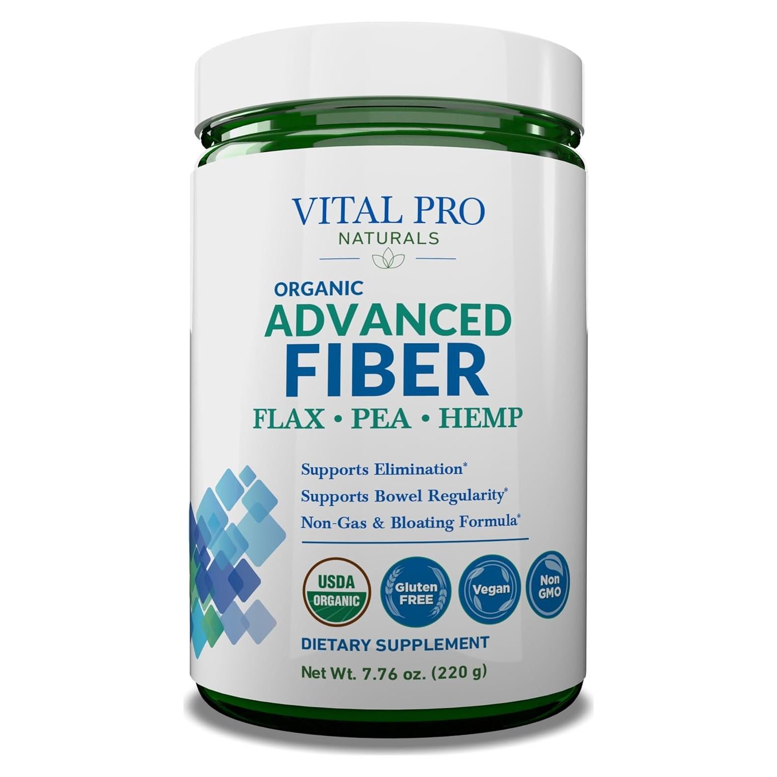 Polvo de Fibra Avanzada Vital Pro Naturals 219 g - Linaza, Guisante y Cañamo