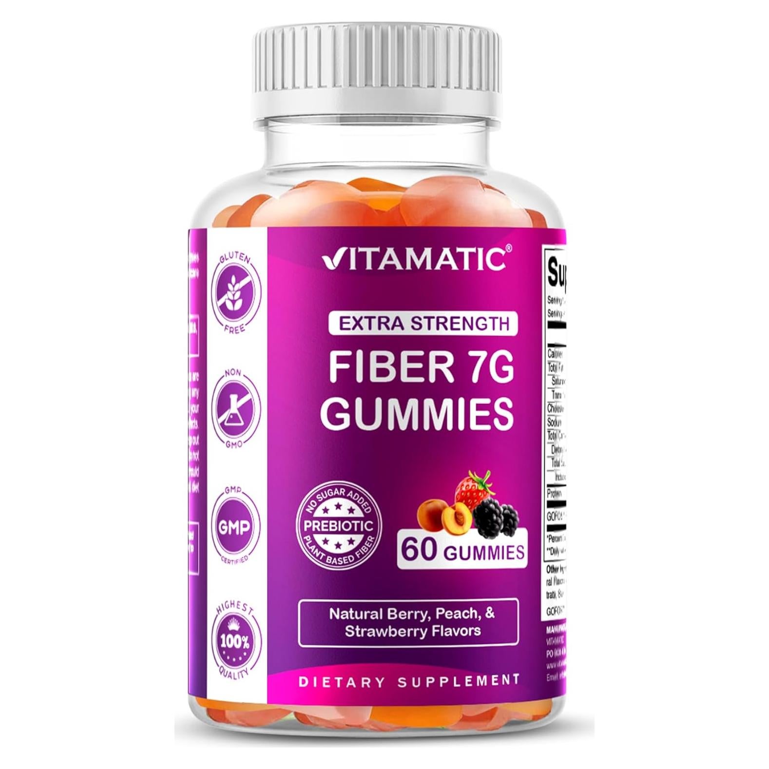 Gomitas de Fibra Prebiótica Vitamatic 60 Unidades - Sin Azúcar