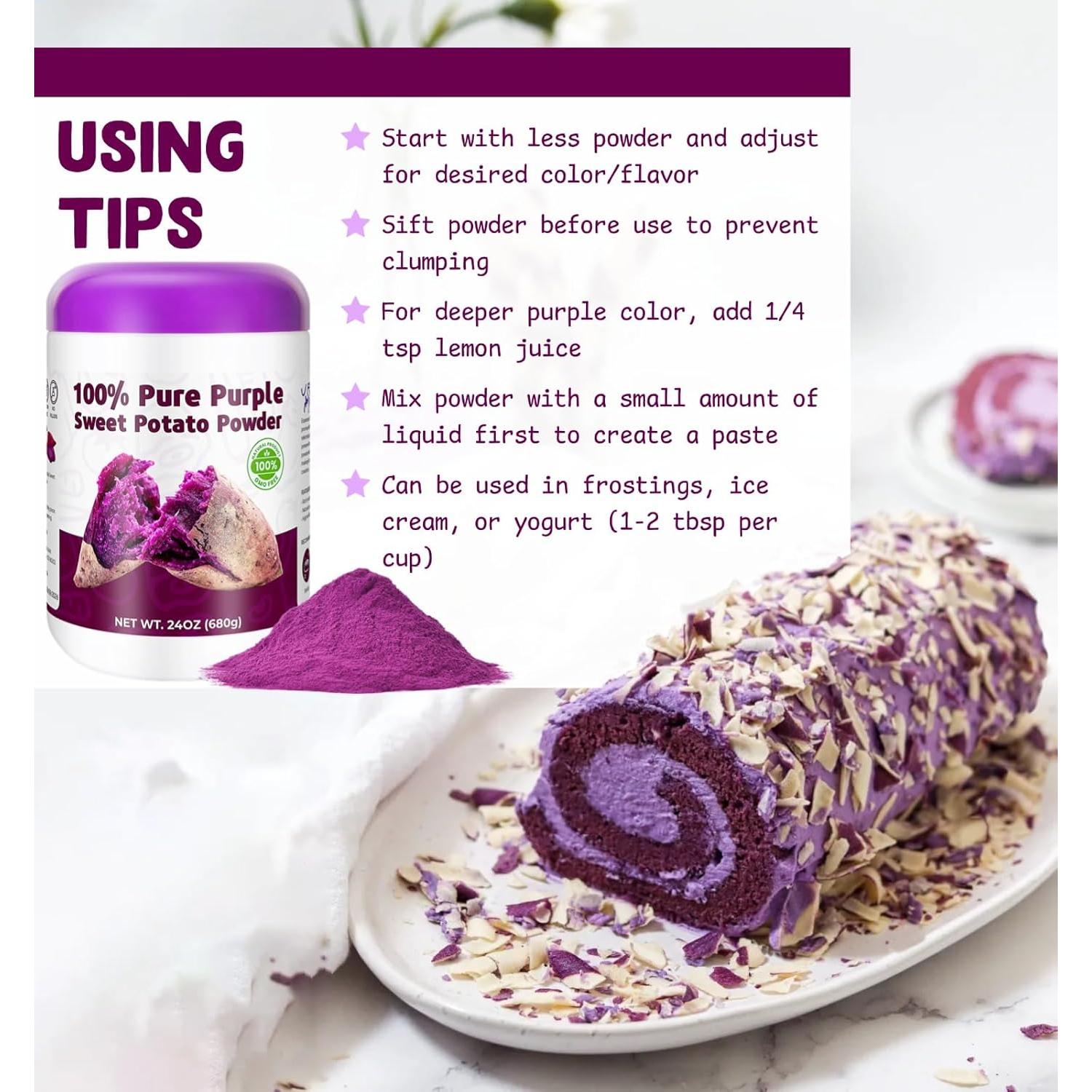 Polvo de Batata Morada 680g - Colorante Natural para Hornear