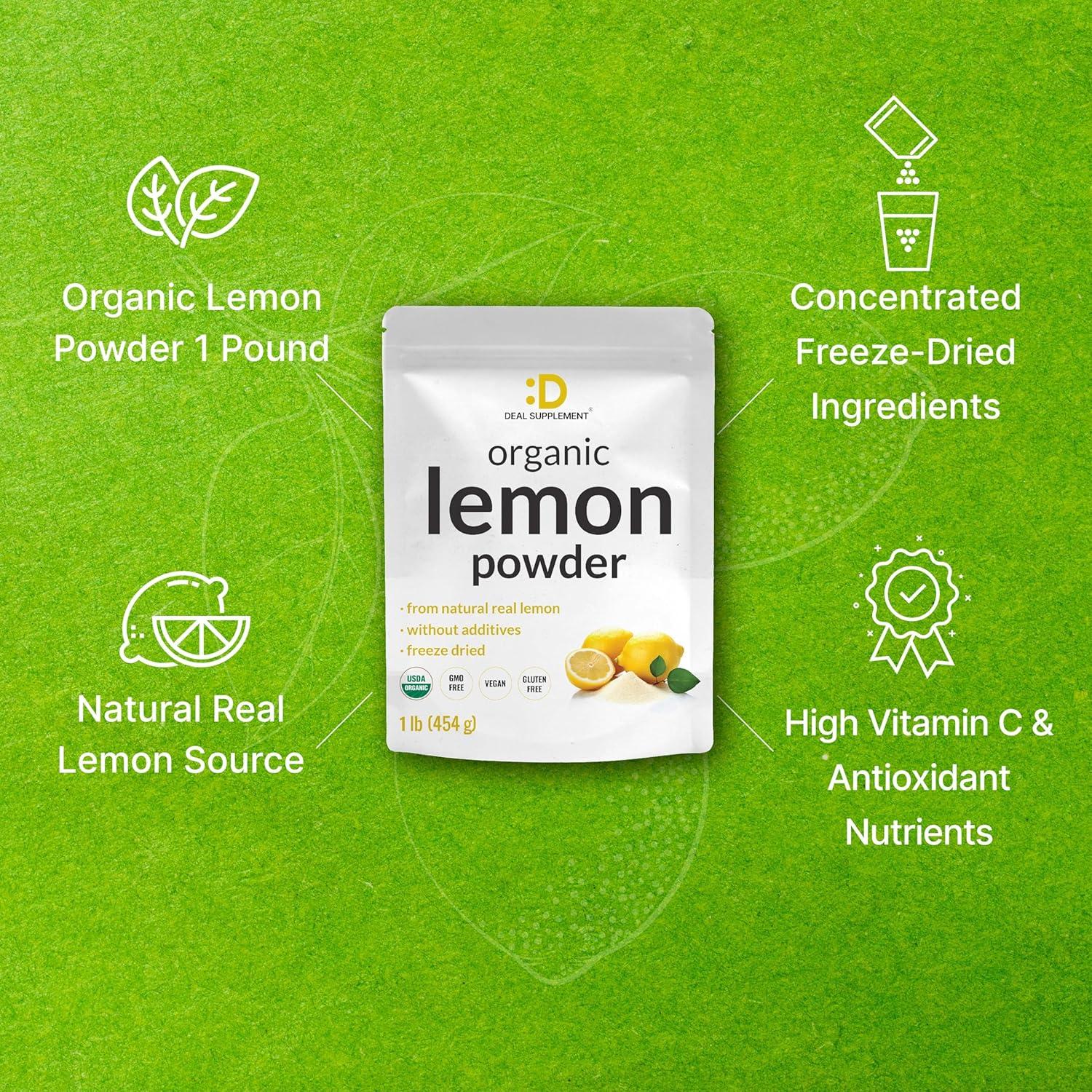 Polvo de Limón Orgánico 0.45kg - Fuente Real Liofilizada - Vitamina C