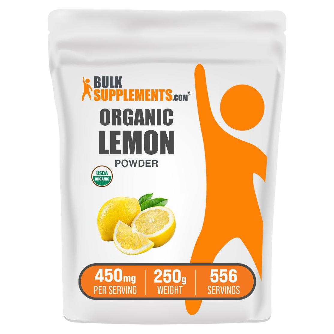 Polvo de Limón Orgánico BulkSupplements 250g - Sin Gluten