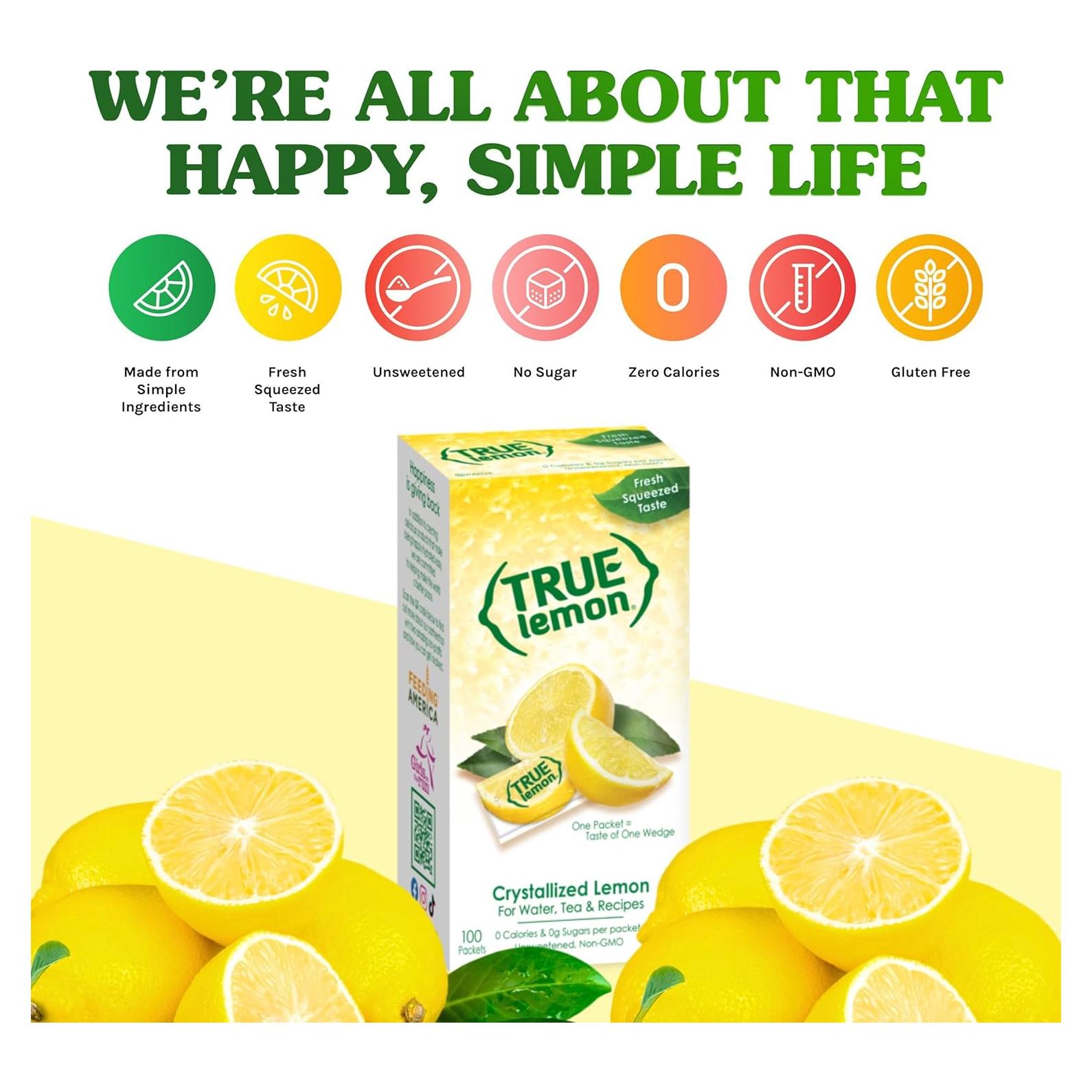 True Lemon Mejorador de Agua Sin Azúcar 80g - Sabor Limón
