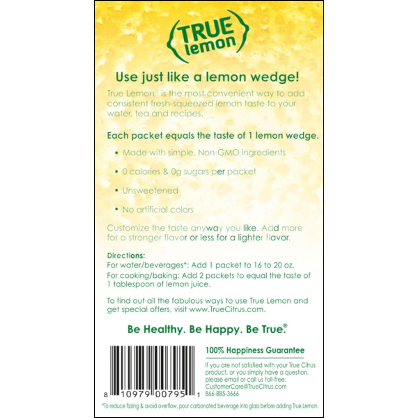True Lemon Mejorador de Agua Sin Azúcar 80g - Sabor Limón
