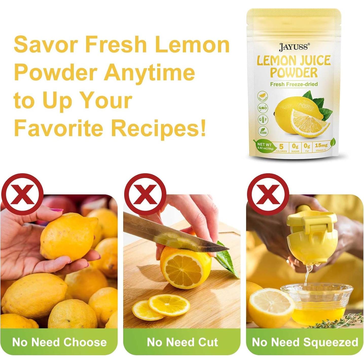 Polvo de Jugo de Limón JAYUSS 250g 100% Natural Liofilizado