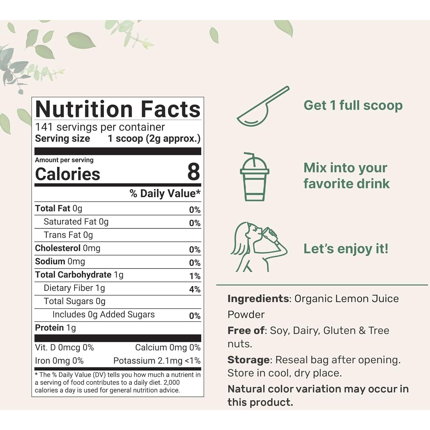Polvo de Jugo de Limón Orgánico Micro Ingredients 567g