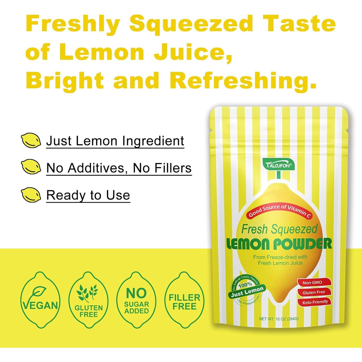 Polvo de Limón Fresco Prensado en Frío TALCUFON 284g Sin Azúcar