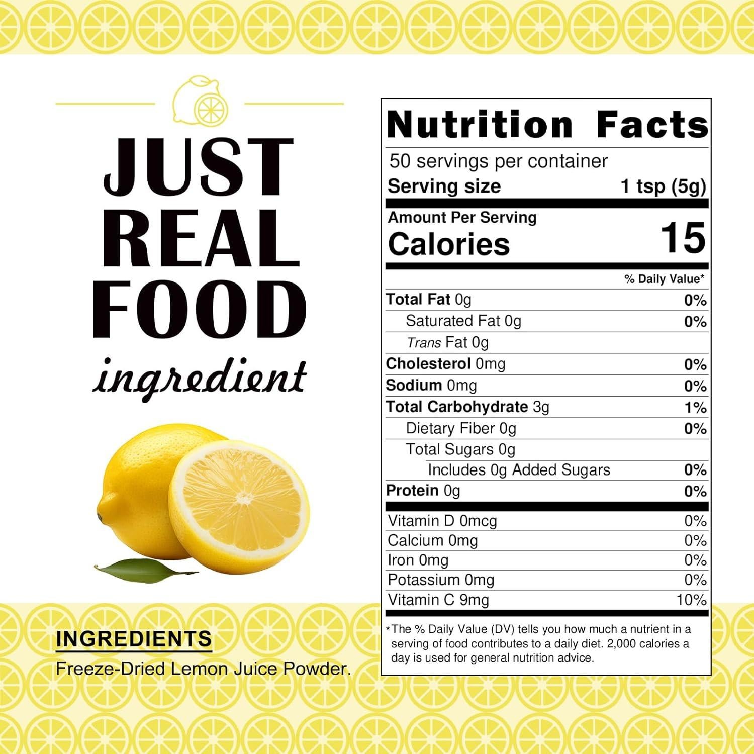 Polvo de Limón Liofilizado Zorvita 250g Sin Aditivos