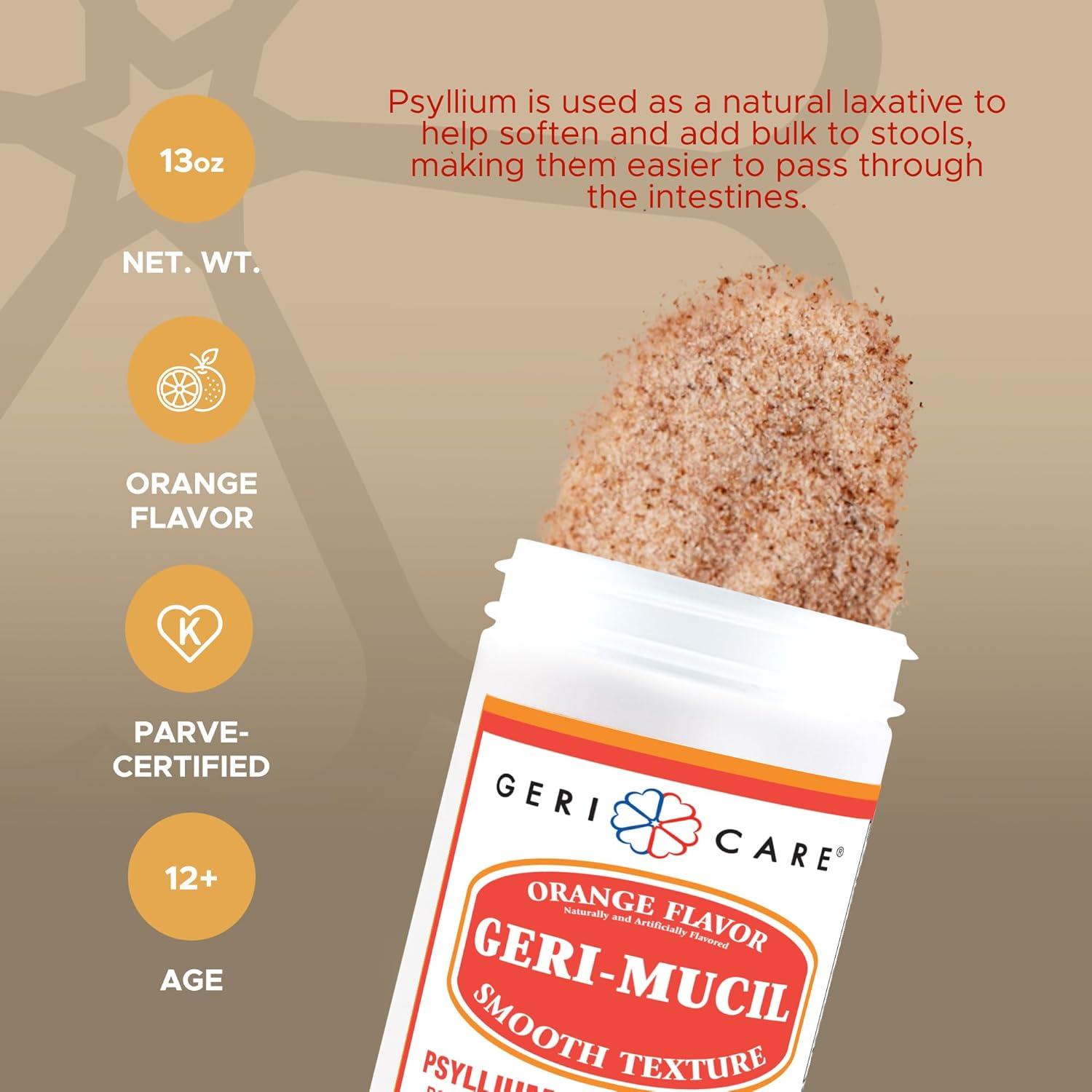 Geri-Mucil Polvo de Psyllium GeriCare 368.5g Sabor Naranja