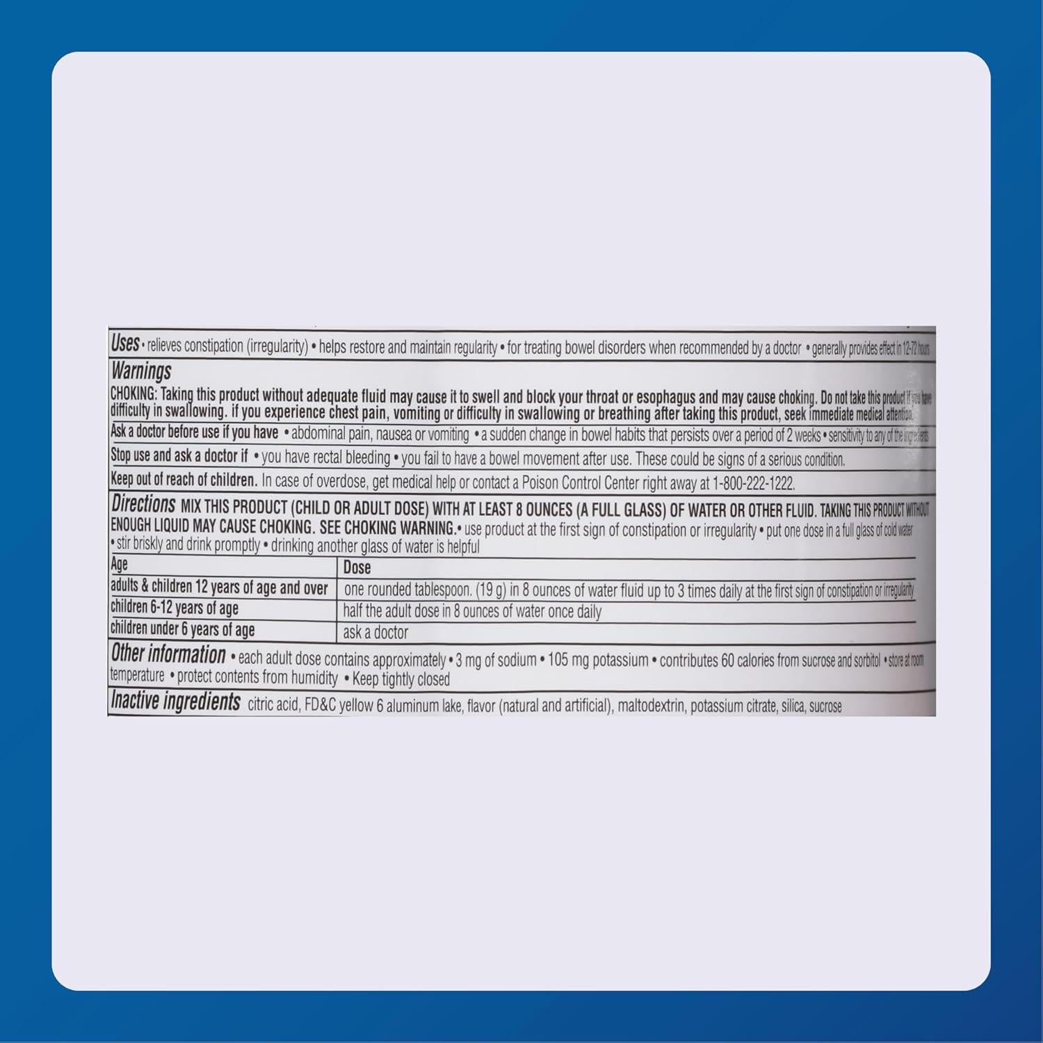 Polvo de Fibra Metilcelulosa Major - Sabor Naranja - 454g