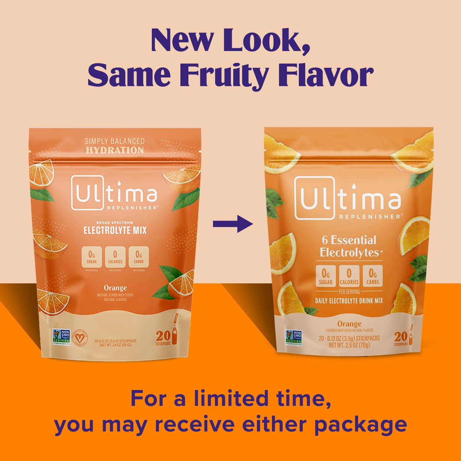 Polvo de Electrolitos Ultima Naranja - Sin Azúcar - 20 Stick