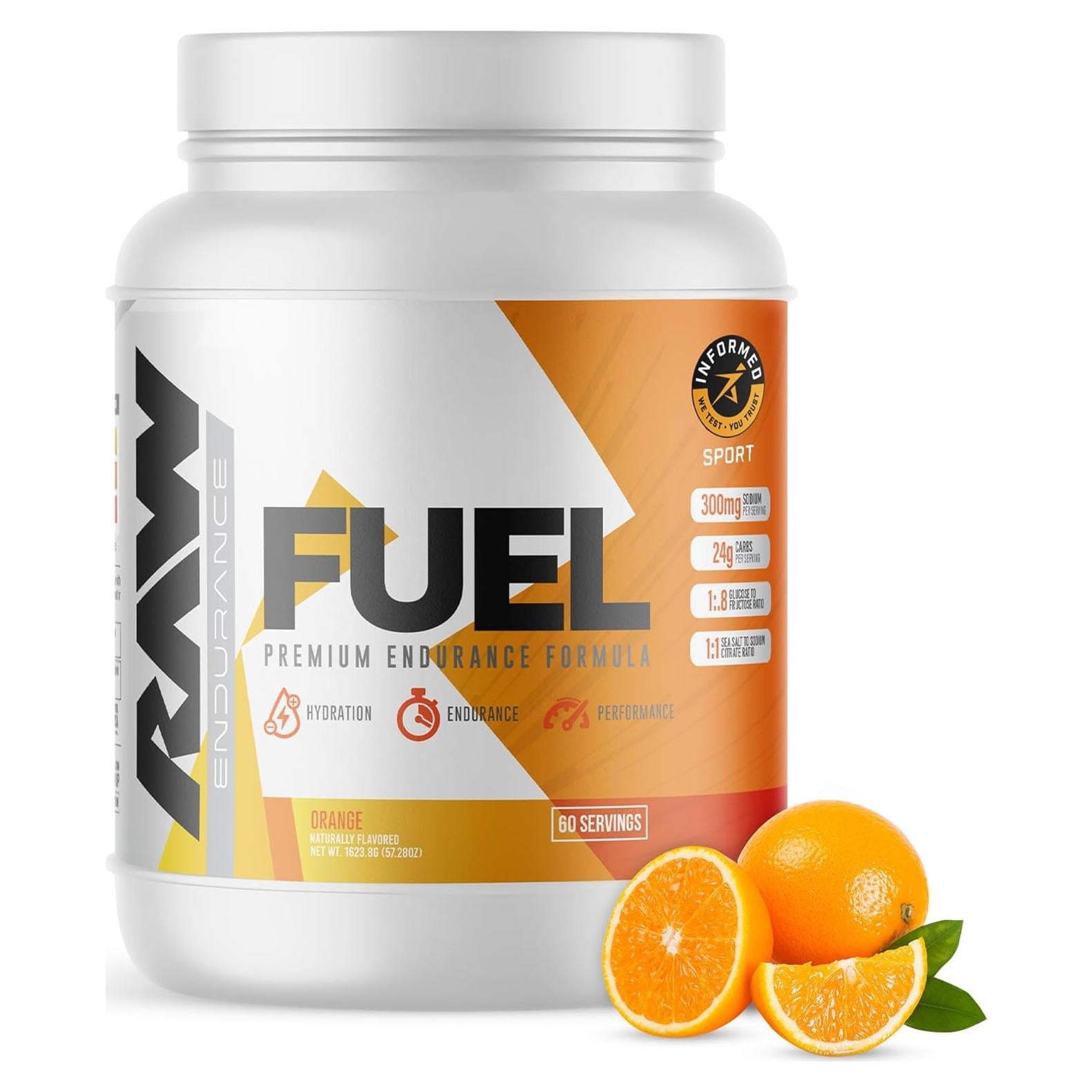 Suplemento de Resistencia RAW Fuel Naranja 60 Porciones 1625g