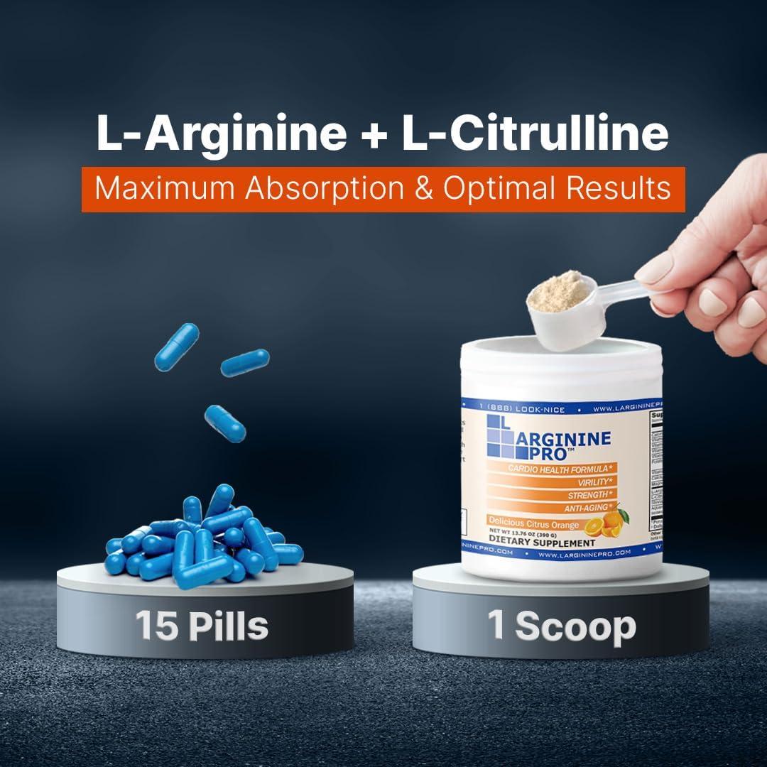 L-Arginina Pro 5500mg + L-Citrulina 1100mg Sabor Naranja