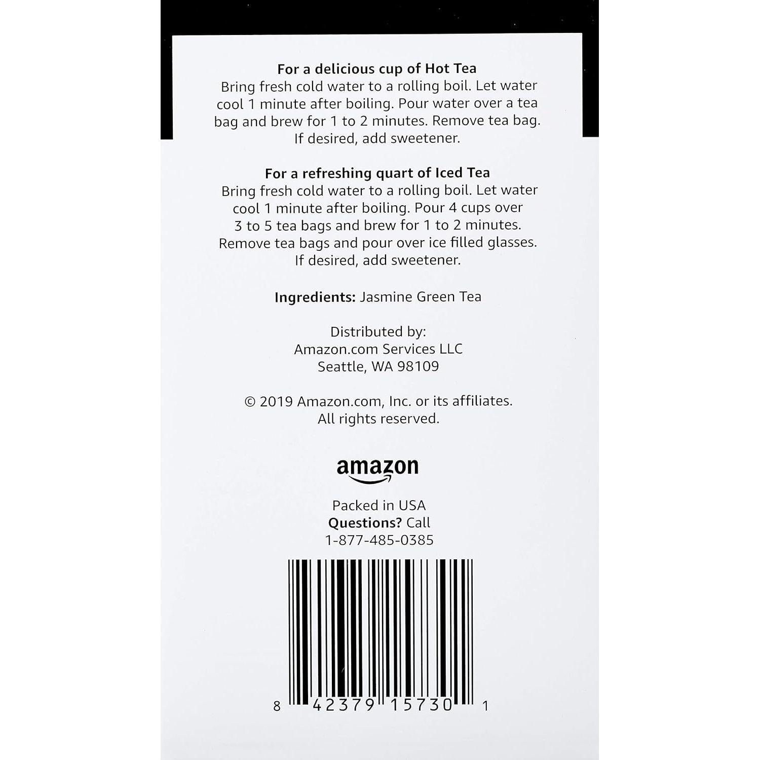 Amazon Brand - Happy Belly Jasmine Green Tea Bags, 20 Count