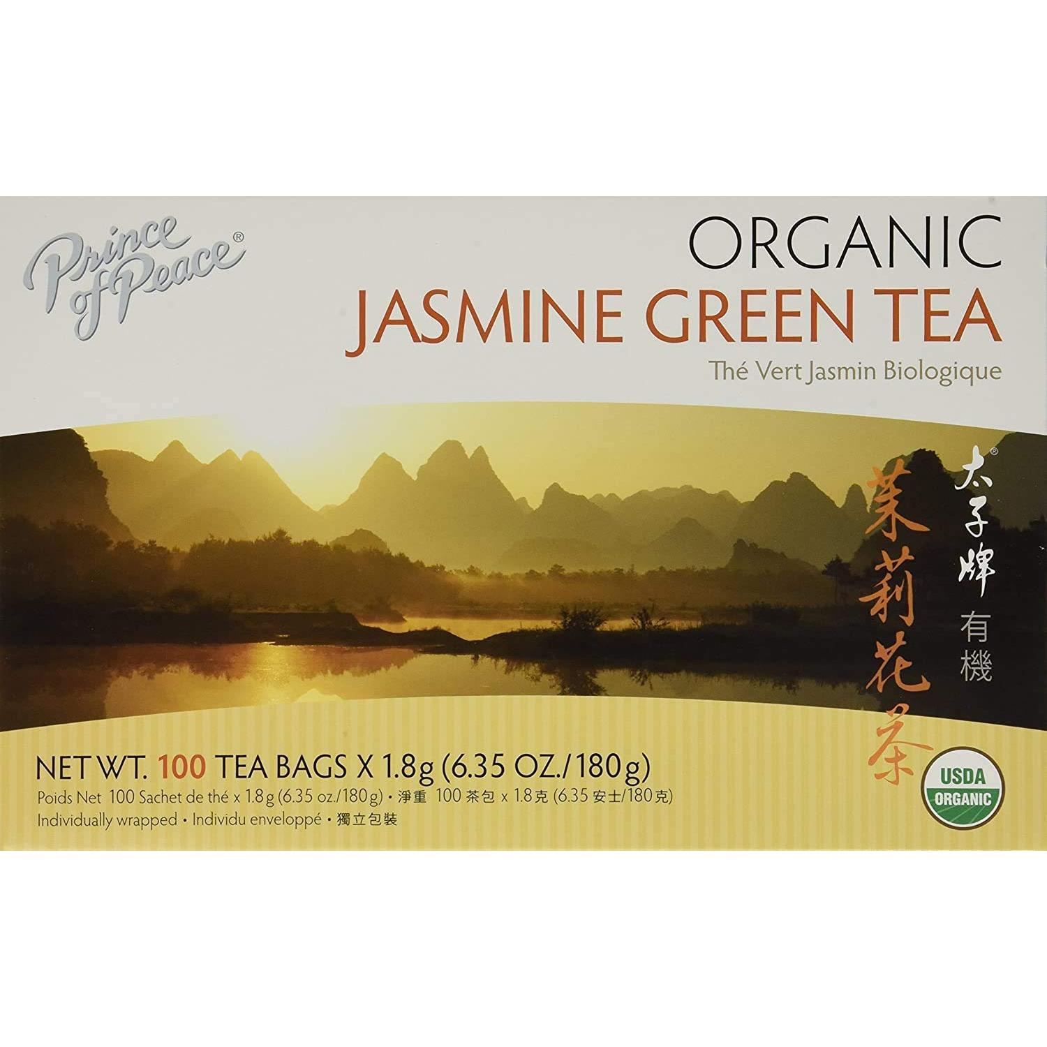 Té Verde Orgánico Prince of Peace 100 Bolsitas Jazmín