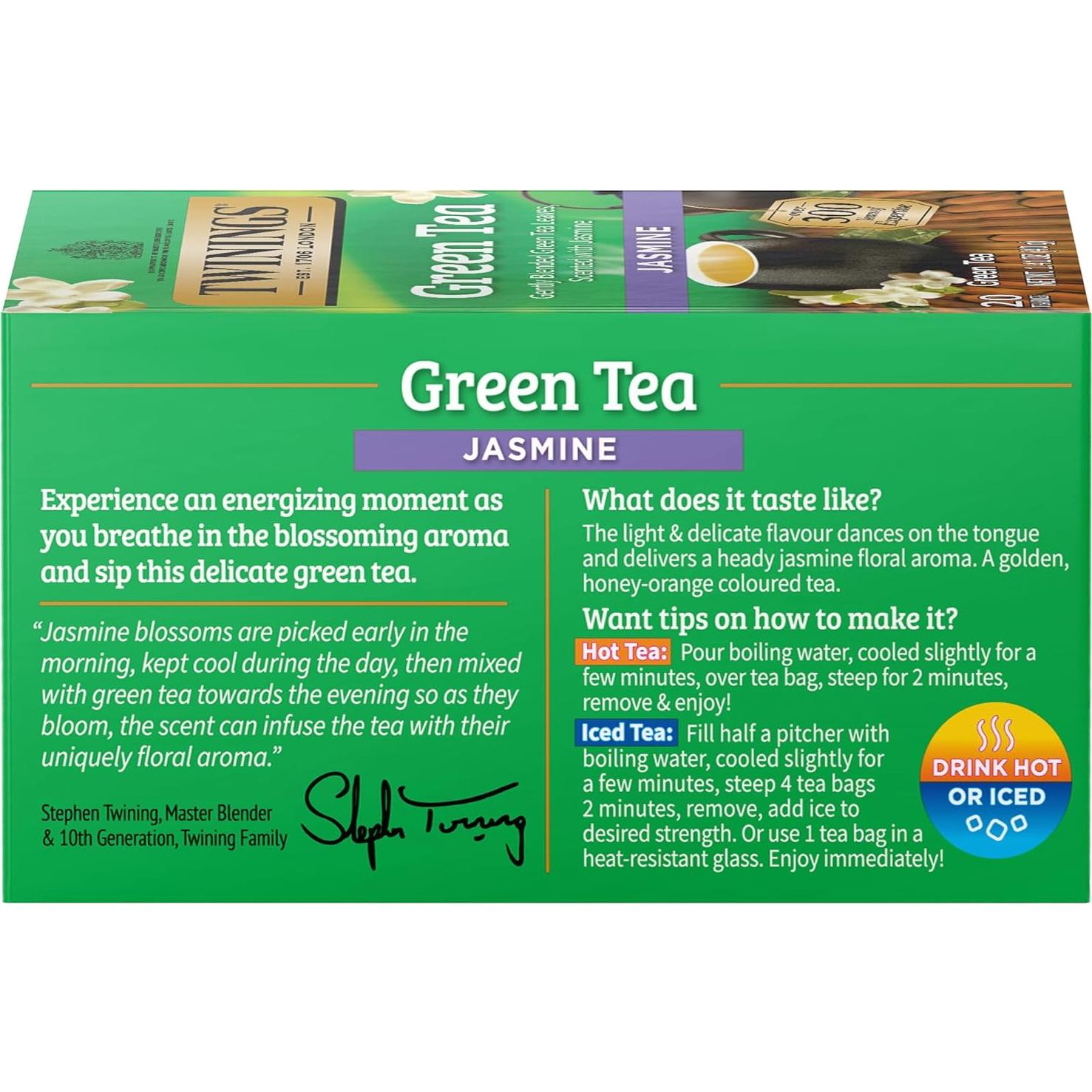 Té Verde Twinings con Jazmín 20 Bolsitas Individuales 40g