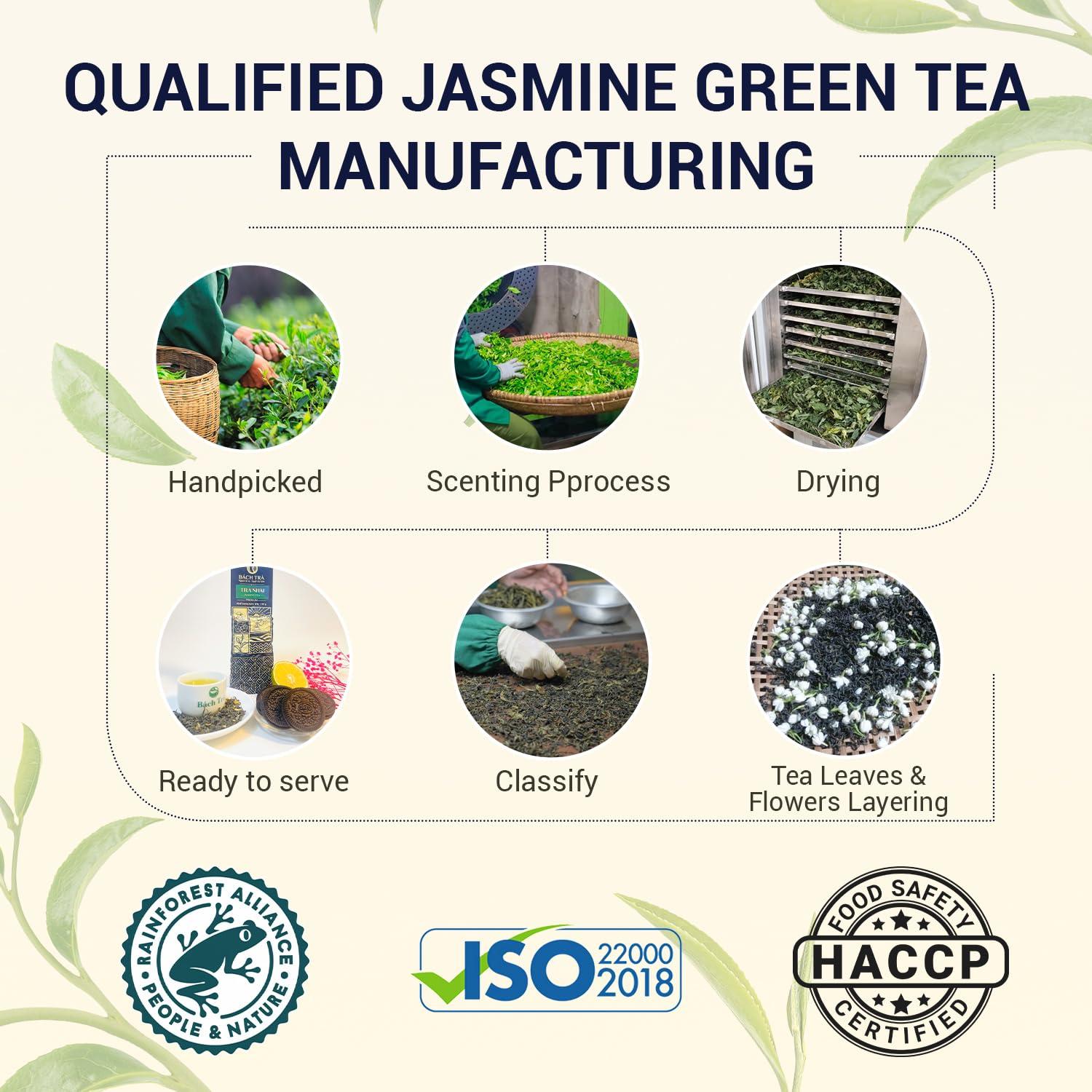 Té Verde Jasmine Premium 100g - Hojas Sueltas Aromáticas