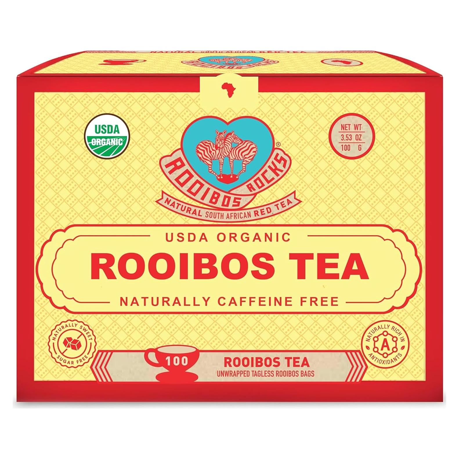 Té Rooibos Rojo Orgánico 100 Bolsitas Sin Cafeína - Premium
