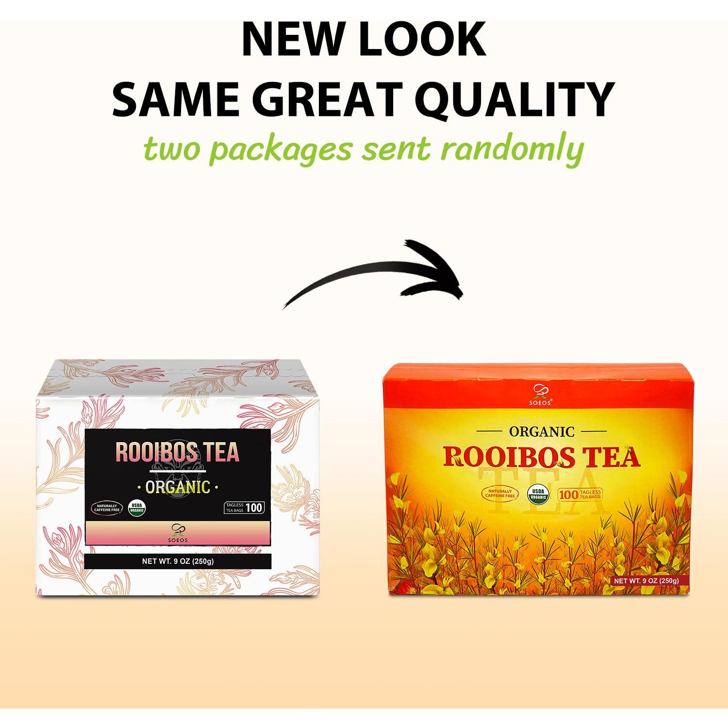 Té Rooibos Orgánico Soeos 250g - 100 Bolsitas Sin Cafeína