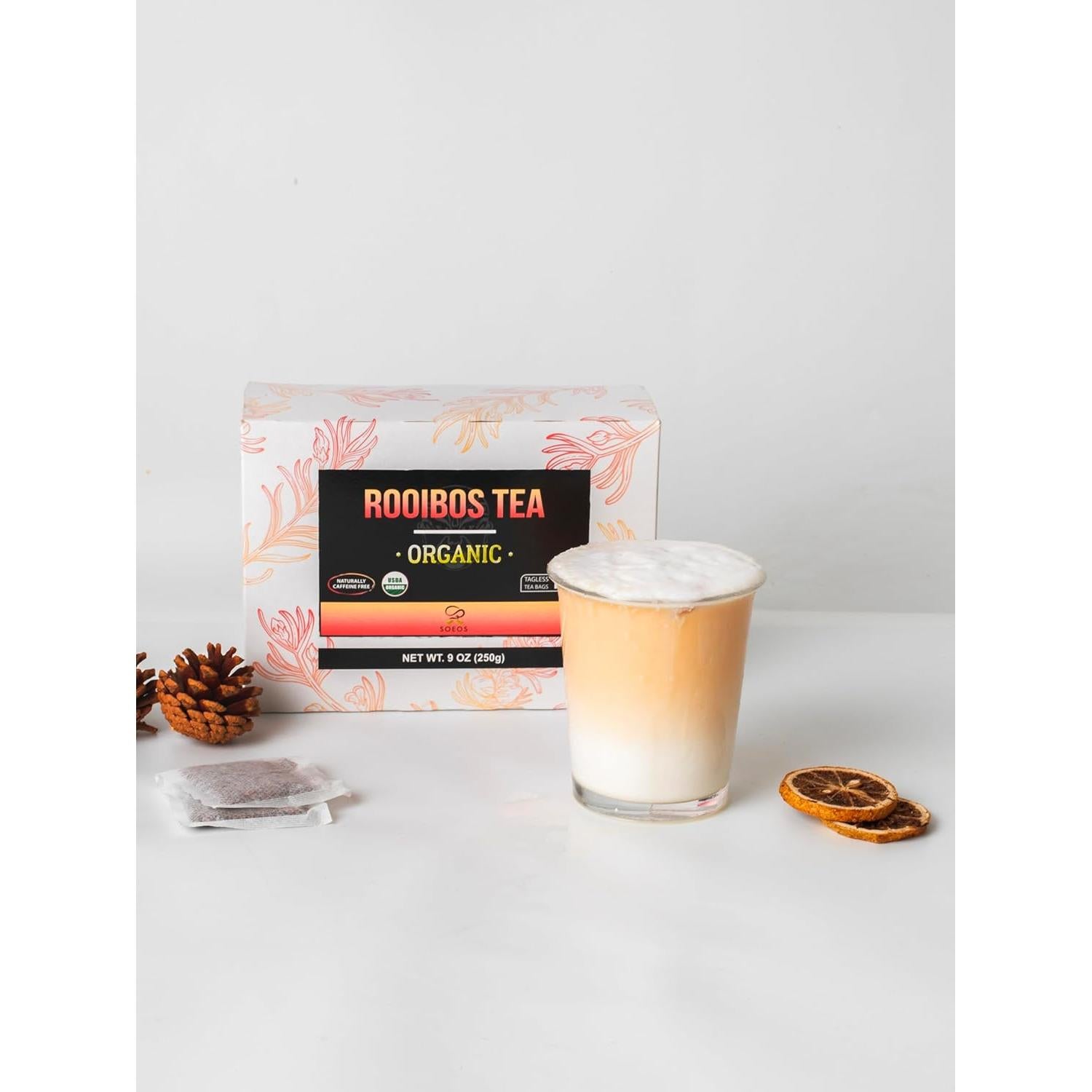 Té Rooibos Orgánico Soeos 250g - 100 Bolsitas Sin Cafeína