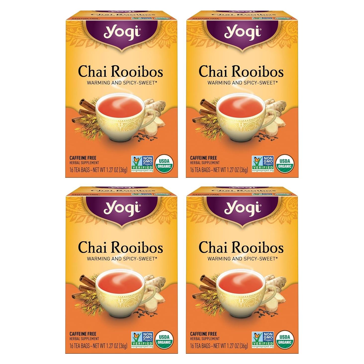 Té Rooibos Chai Orgánico Yogi - 64 Bolsas - Sin Cafeína