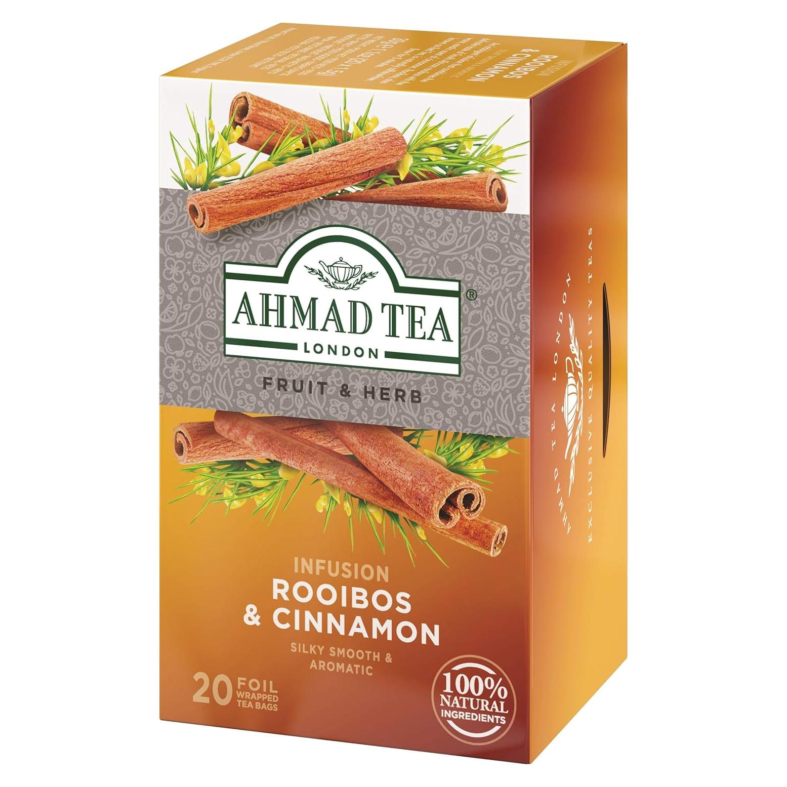 Té Herbal Ahmad Tea Rooibos y Canela 20 Bolsitas Sin Cafeína