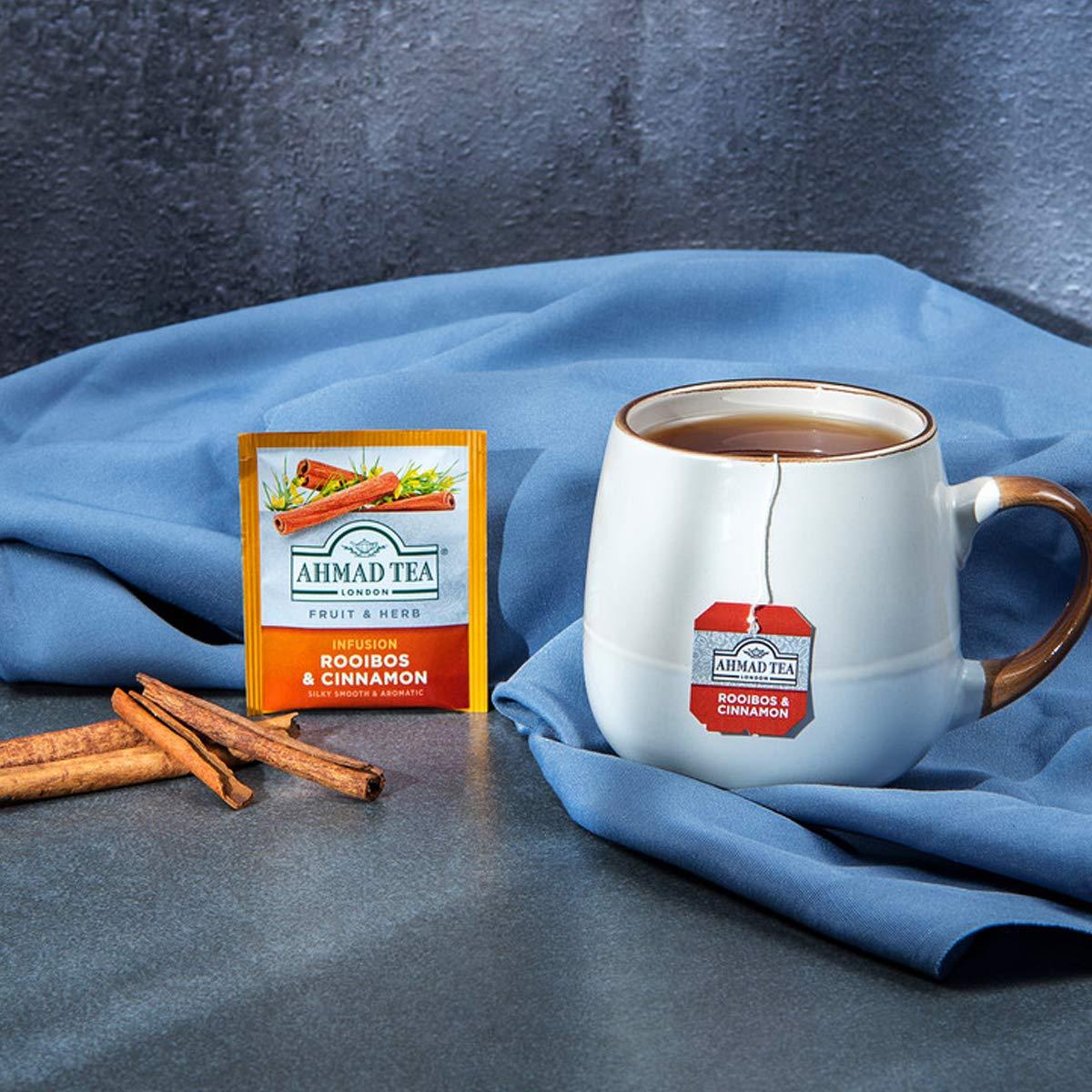 Té Herbal Ahmad Tea Rooibos y Canela 20 Bolsitas Sin Cafeína