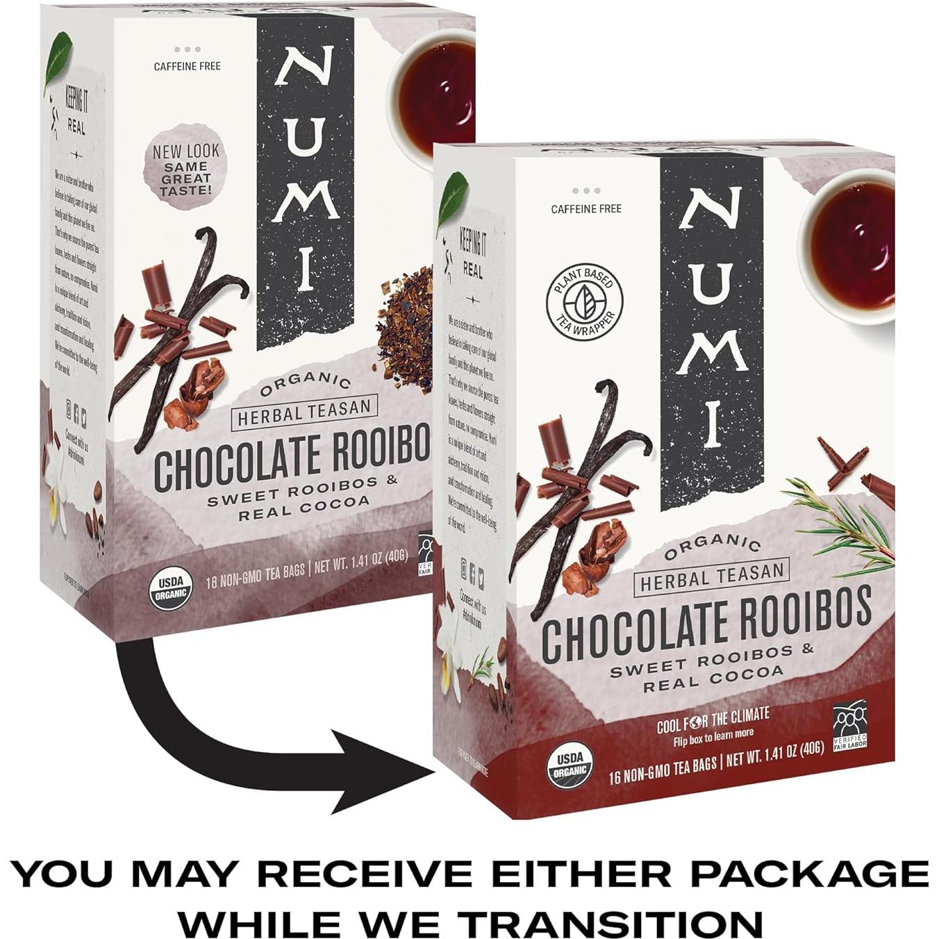 Té de Chocolate Rooibos Orgánico Numi - 48 Bolsitas