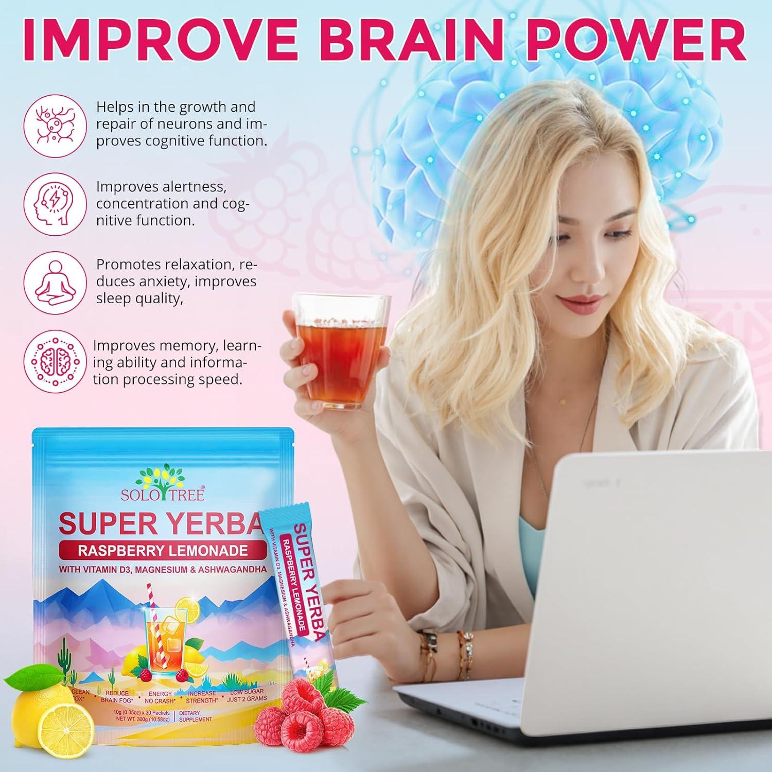 Yerba Mate Instantáneo en Polvo HBIKCLYC Sabor Frambuesa-Limón 30 Porciones