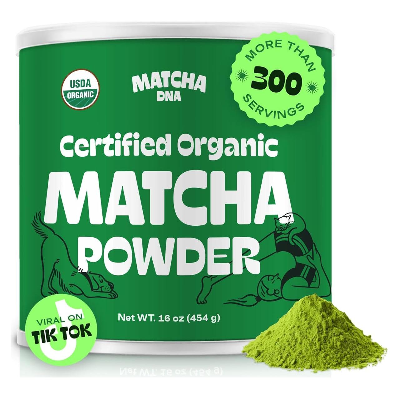 Polvo de Té Verde Orgánico Matcha DNA 16 oz Lata